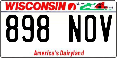 WI license plate 898NOV