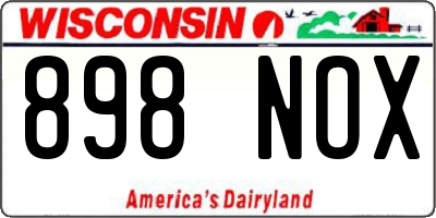 WI license plate 898NOX