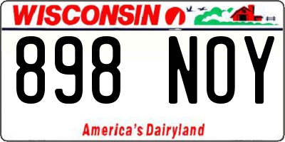 WI license plate 898NOY