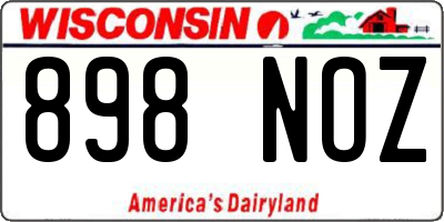 WI license plate 898NOZ