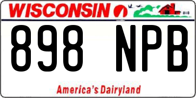 WI license plate 898NPB
