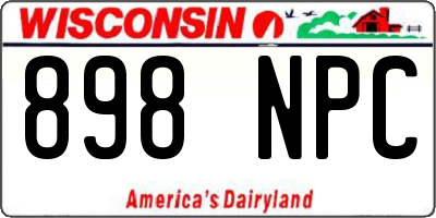 WI license plate 898NPC