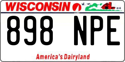 WI license plate 898NPE