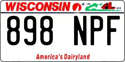 WI license plate 898NPF