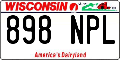WI license plate 898NPL