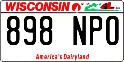 WI license plate 898NPO