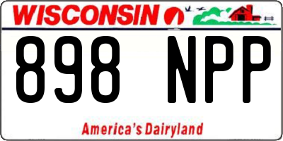 WI license plate 898NPP