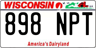 WI license plate 898NPT