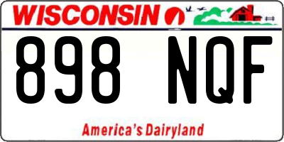 WI license plate 898NQF