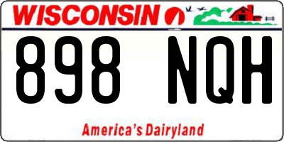 WI license plate 898NQH