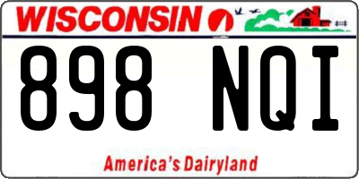 WI license plate 898NQI
