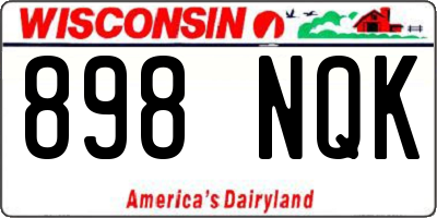 WI license plate 898NQK