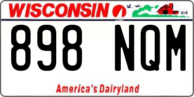 WI license plate 898NQM
