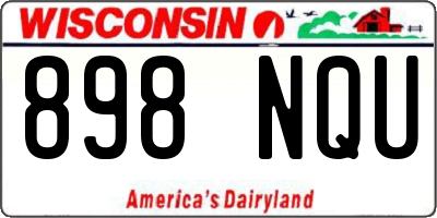 WI license plate 898NQU