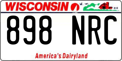 WI license plate 898NRC