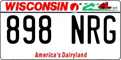WI license plate 898NRG