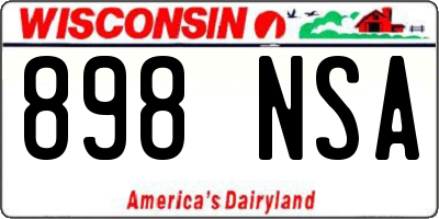 WI license plate 898NSA