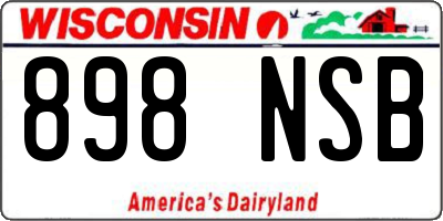 WI license plate 898NSB