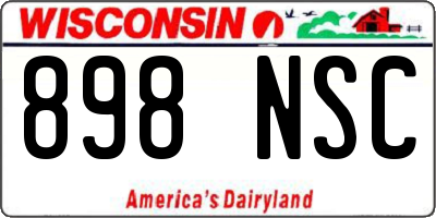 WI license plate 898NSC