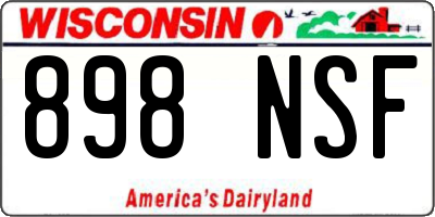 WI license plate 898NSF