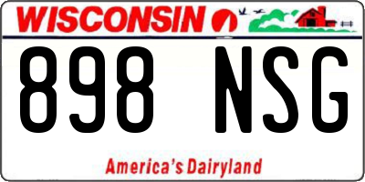 WI license plate 898NSG