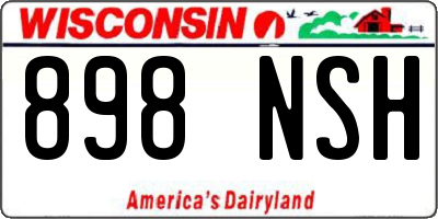 WI license plate 898NSH