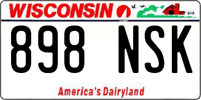 WI license plate 898NSK