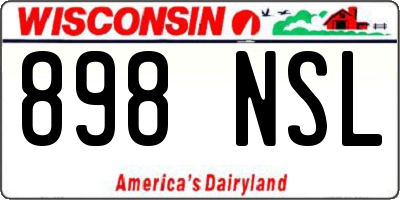 WI license plate 898NSL