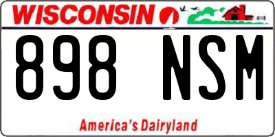 WI license plate 898NSM