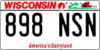 WI license plate 898NSN
