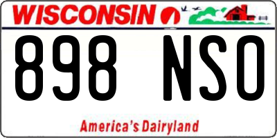 WI license plate 898NSO