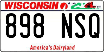 WI license plate 898NSQ