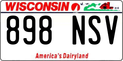 WI license plate 898NSV