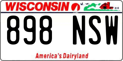 WI license plate 898NSW