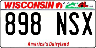 WI license plate 898NSX