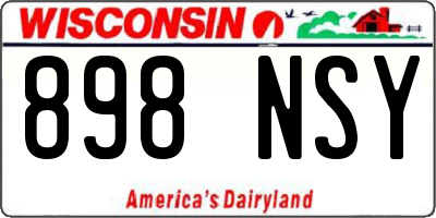 WI license plate 898NSY