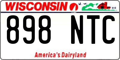 WI license plate 898NTC
