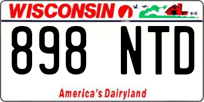 WI license plate 898NTD