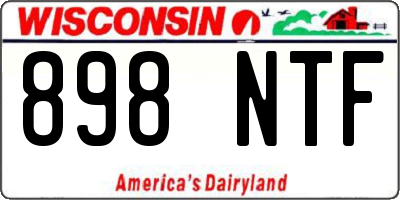 WI license plate 898NTF