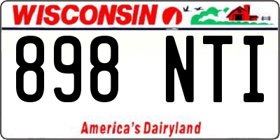 WI license plate 898NTI