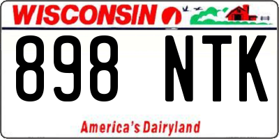 WI license plate 898NTK