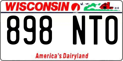 WI license plate 898NTO