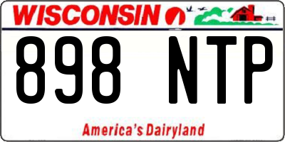 WI license plate 898NTP