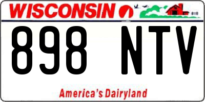 WI license plate 898NTV