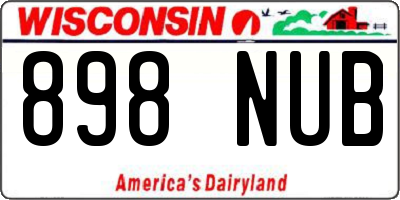 WI license plate 898NUB