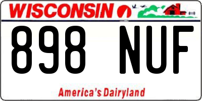 WI license plate 898NUF