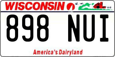 WI license plate 898NUI