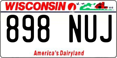WI license plate 898NUJ