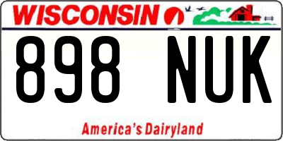 WI license plate 898NUK