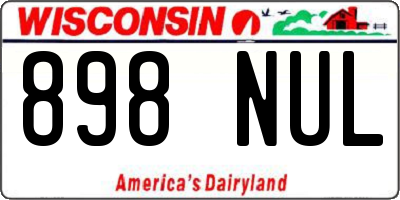 WI license plate 898NUL